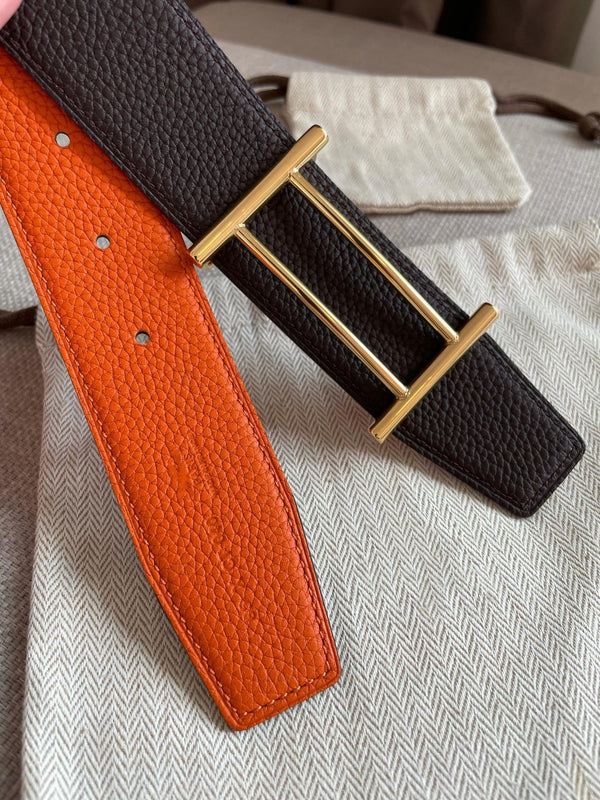 H FACE RIVERSIBLE SKIN TWO SIDES ORANGE BROWN 3.8CM