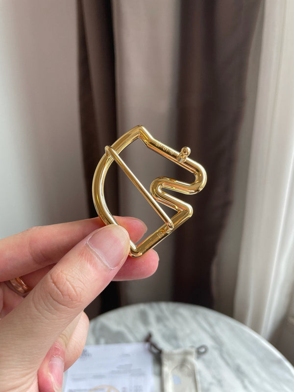 H BELT HORSE BUCKLE DARK BROWN BLACK LEATHER REVERSIBLE 3.8CM