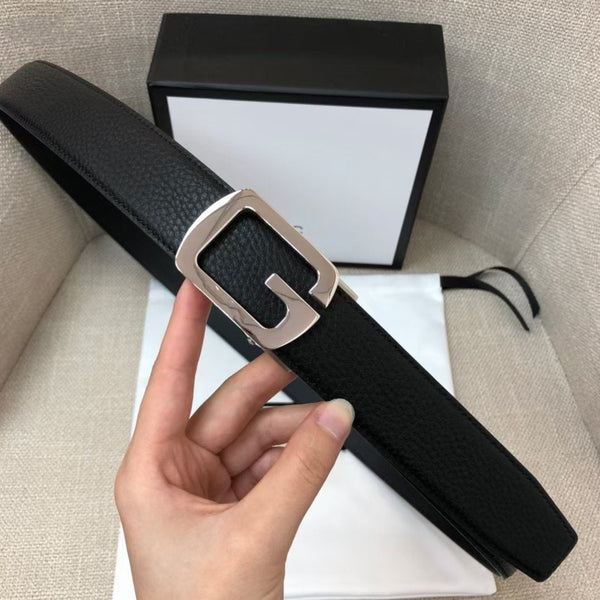 GC 35MM BELT STEEL BUCKLE WRINKLED LEATHER