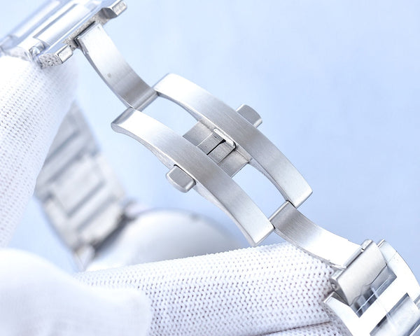 BALLON BLEU 36MM OPEN HEART PINK DIAMOND NUMERALS STEEL STRAP