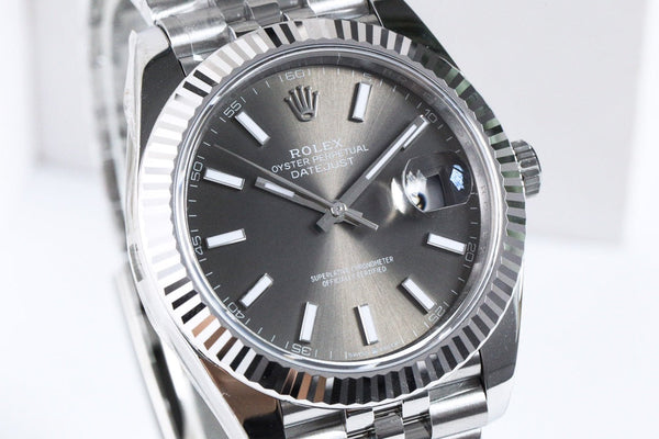 DATEJUST 41 GREY DIAL SILVER CASE