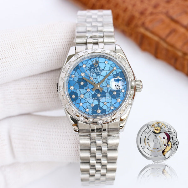DATEJUST 31 SILVER BLUE FLOWER DIAL