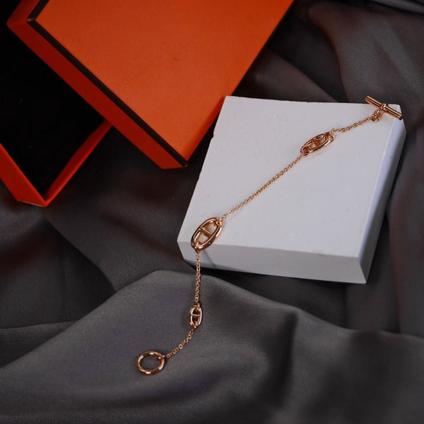 BRACCIALE DANCRE CHAINE 3 MOTIVI IN ORO ROSA