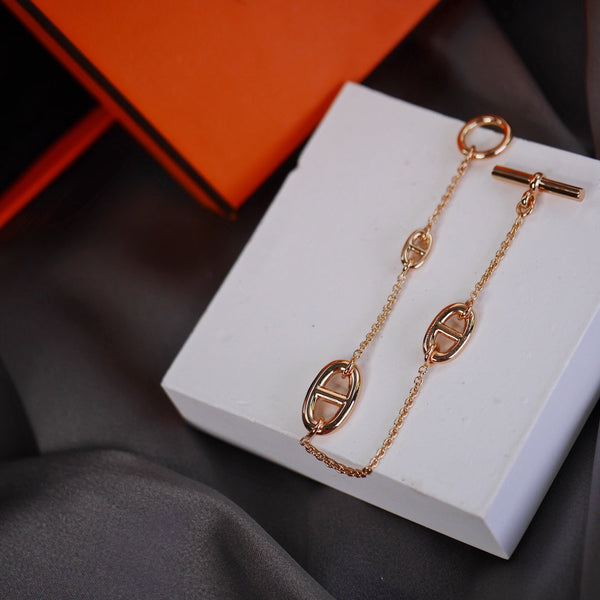 BRACCIALE DANCRE CHAINE 3 MOTIVI IN ORO ROSA