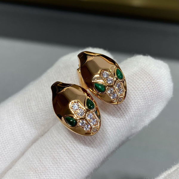 SERPENTI PINK GOLD DIAMOND EARRINGS STUD