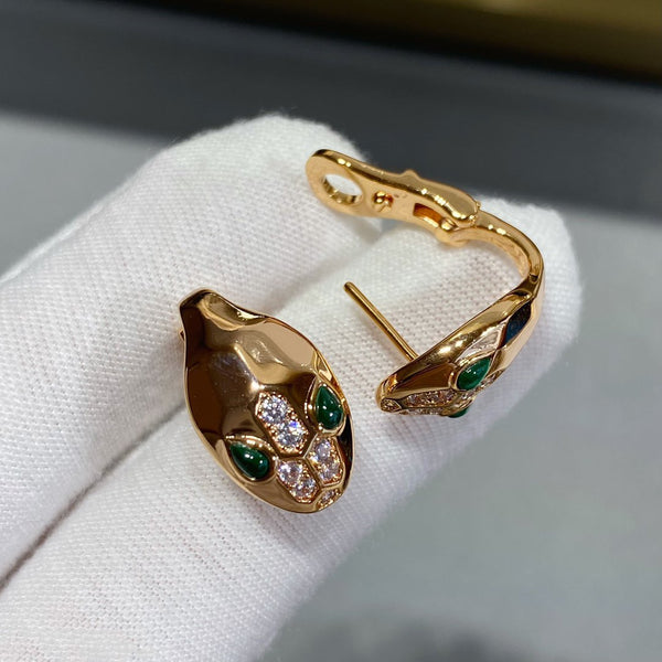 SERPENTI PINK GOLD DIAMOND EARRINGS STUD