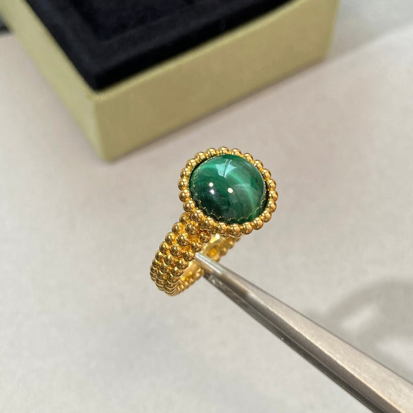 ANELLO COULEURS IN ORO ROSA CON MALACHITE