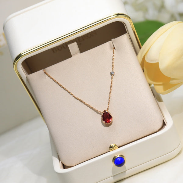 COLLANA BOHEME IN ORO ROSA CON DIAMANTI E CORNIOLA