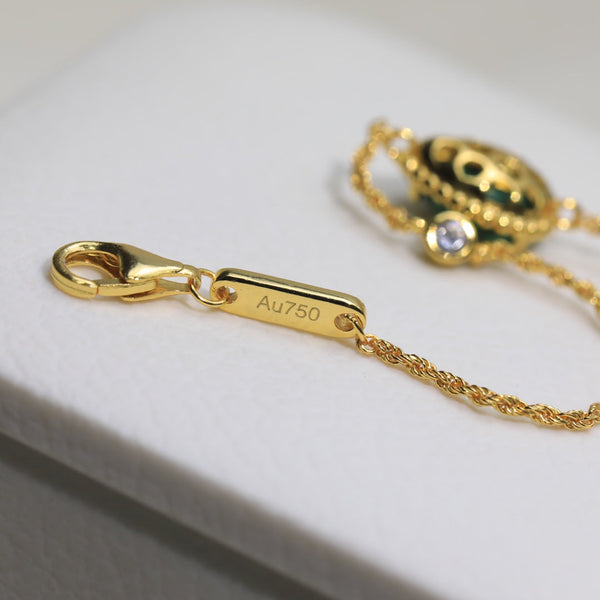 BRACCIALE A CATENA IN ORO MALACHITE BOHEME