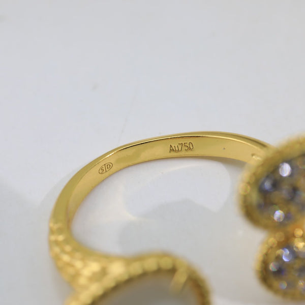 ANELLO BOHEME IN ORO CON 3 MOTIVI E DIAMANTI