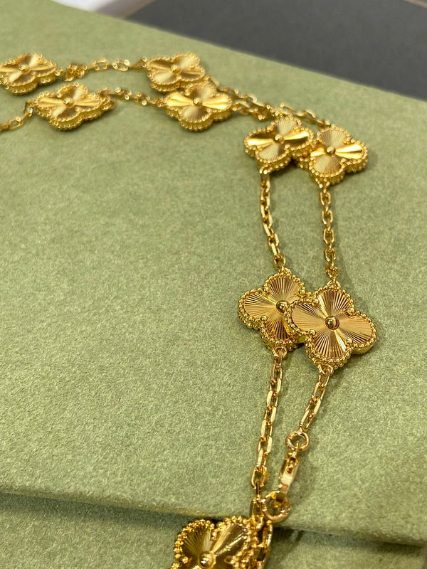 CLOVER 20 MOTIF GOLD 86CM NECKLACE