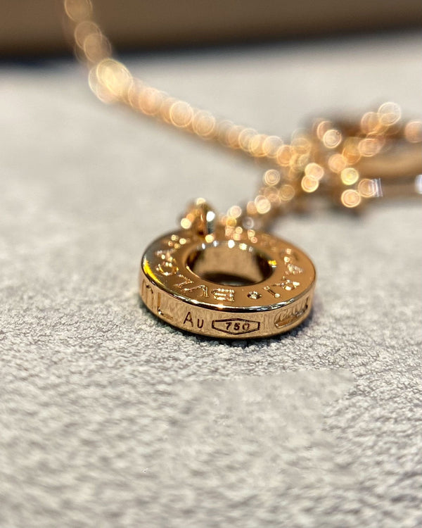 DREAM MOP DIAMOND PAVED PINK GOLD NECKLACE