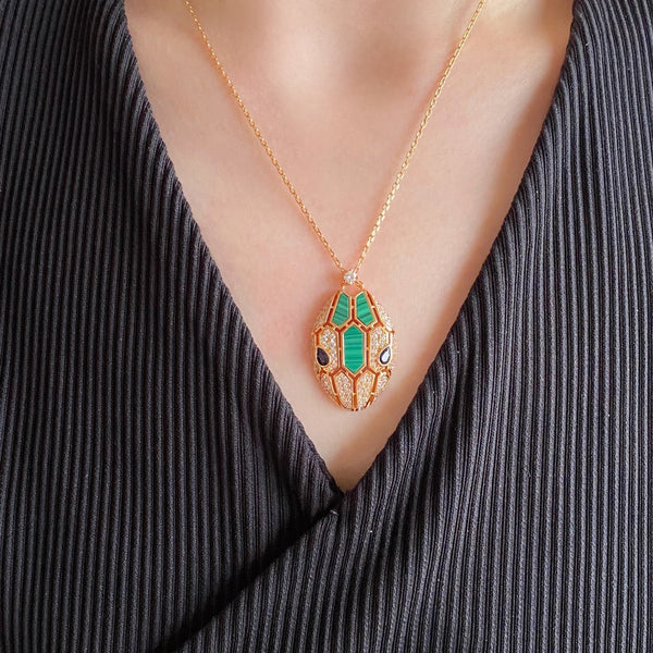 COLLANA SERPENT IN ORO ROSA CON DIAMANTI