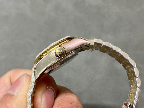 DATEJUST 28MM GOLD STEEL DIAMOND NUMERALS