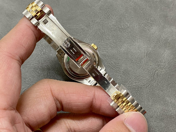 DATEJUST 28MM GOLD STEEL DIAMOND NUMERALS