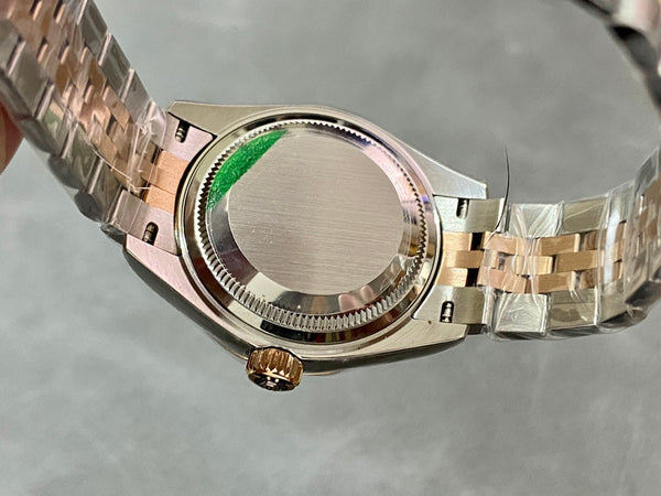 DATEJUST 28MM PINK GOLD STEEL CHOCOLATE DIAL