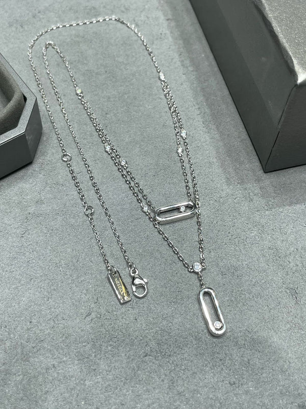 MOVE UNO 2 ROW DIAMOND NECKLACE