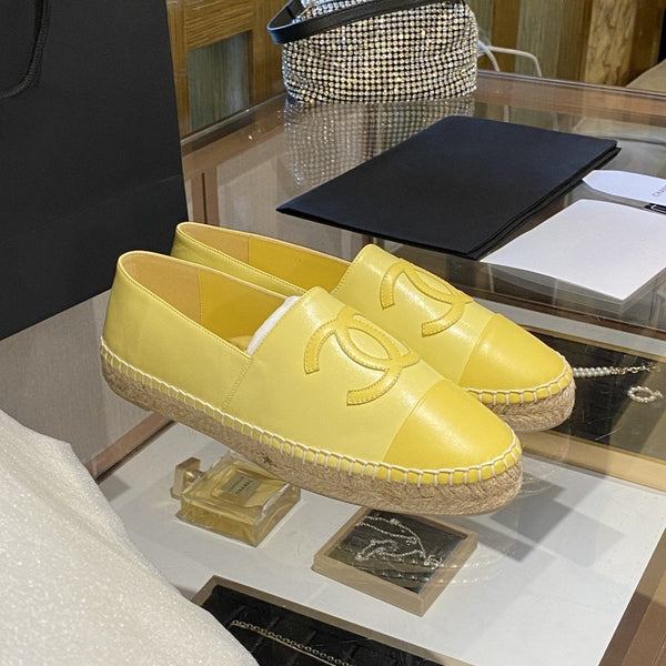 espadrillas in pelle di agnello gialla
