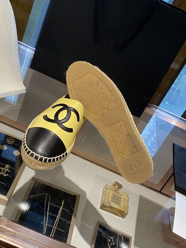 espadrilles yellow black lambskin