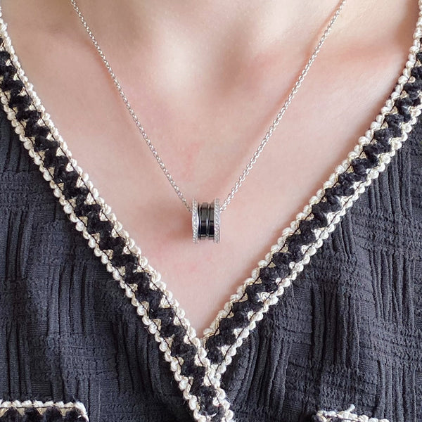 COLLANA IN CERAMICA CON DIAMANTI ZERO 1