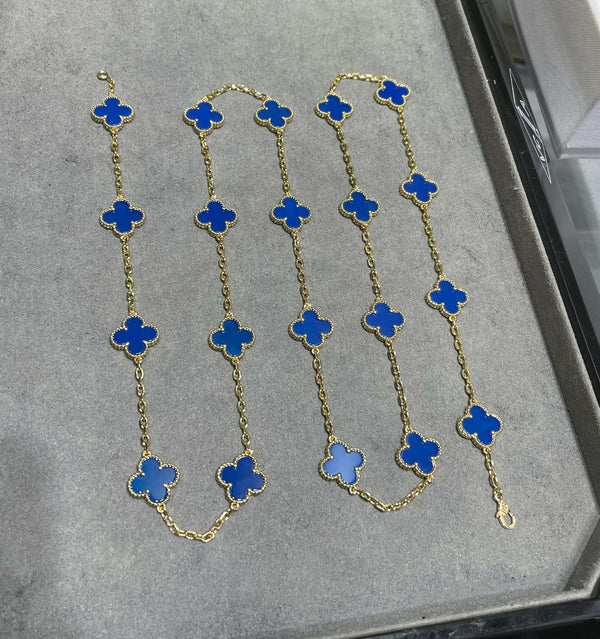 CLOVER 20 MOTIF AGATE 86CM NECKLACE