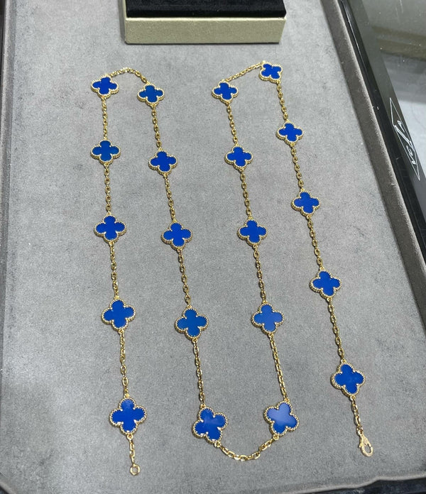 CLOVER 20 MOTIF AGATE 86CM NECKLACE