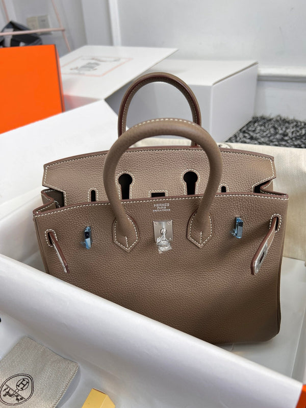HM BIRKIN 30CM PELLE MARRONE TOGO FERRAMENTA ARGENTO