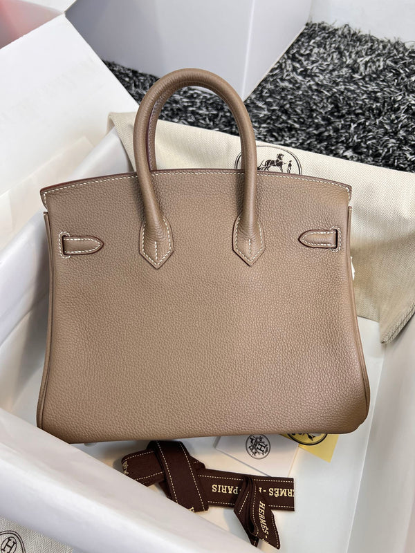 HM BIRKIN 30CM PELLE MARRONE TOGO FERRAMENTA ARGENTO