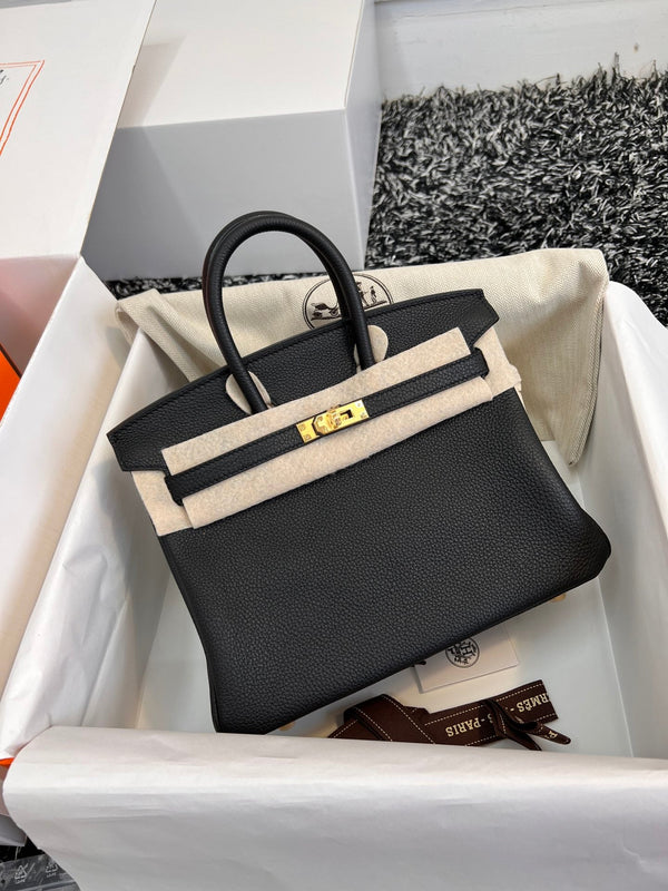 HM BIRKIN 25CM PELLE NERA TOGO FERRAMENTA ORO