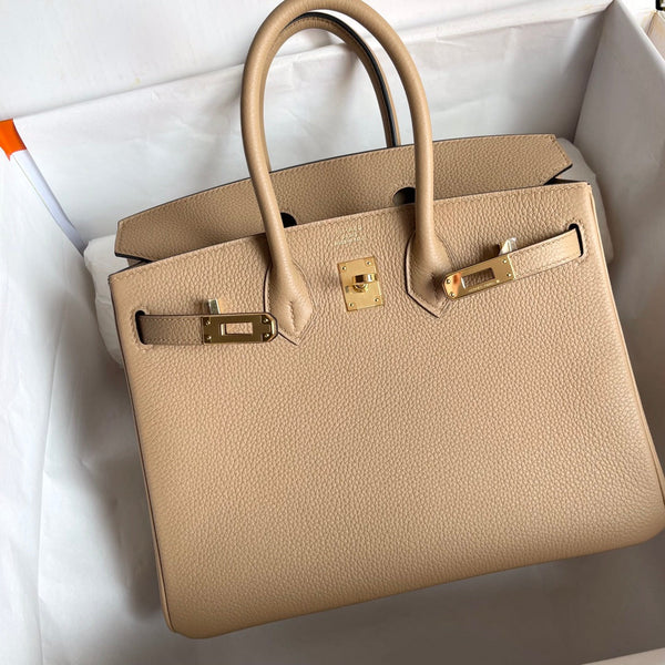 HM BIRKIN 25CM BEIGE PELLE TOGO FERRAMENTA ORO