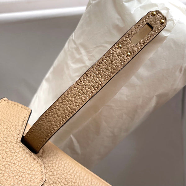 HM BIRKIN 25CM BEIGE PELLE TOGO FERRAMENTA ORO