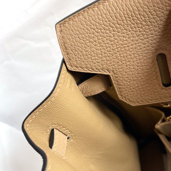 HM BIRKIN 25CM BEIGE PELLE TOGO FERRAMENTA ORO