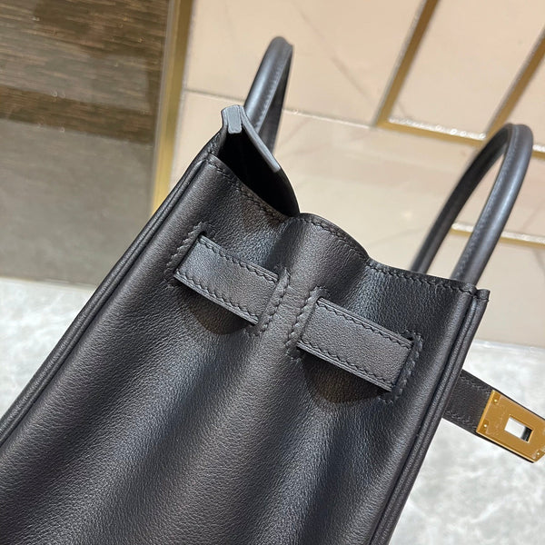 HM BIRKIN 25CM BLACK SWIFT LEATHER GOLD HARDWARE