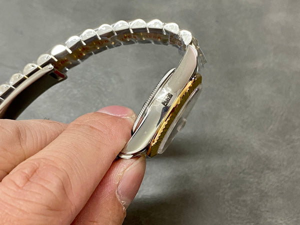 DATEJUST 36MM ORO ACCIAIO NUMERI DIAMANTI QUADRANTE VERDE