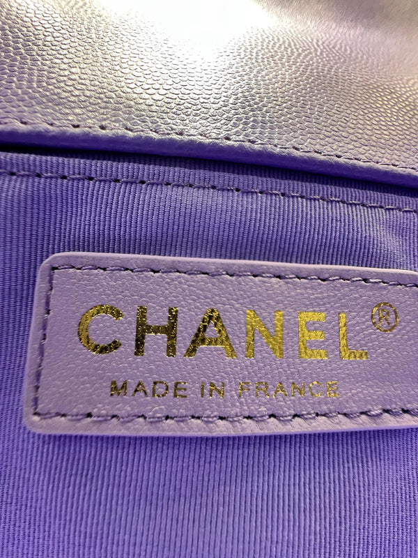 BORSA BOY MEDIA 25 VIOLA CAVIAR GOLD HARDWARE