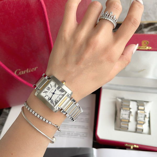 TANK FRANCAISE 28 ORO ACCIAIO QUADRANTE BIANCO