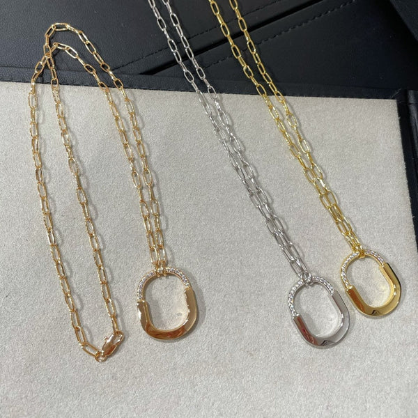 COLLANA CON CIONDOLO DIAMANTI MEDIA LOCK