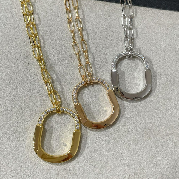 COLLANA CON CIONDOLO DIAMANTI MEDIA LOCK