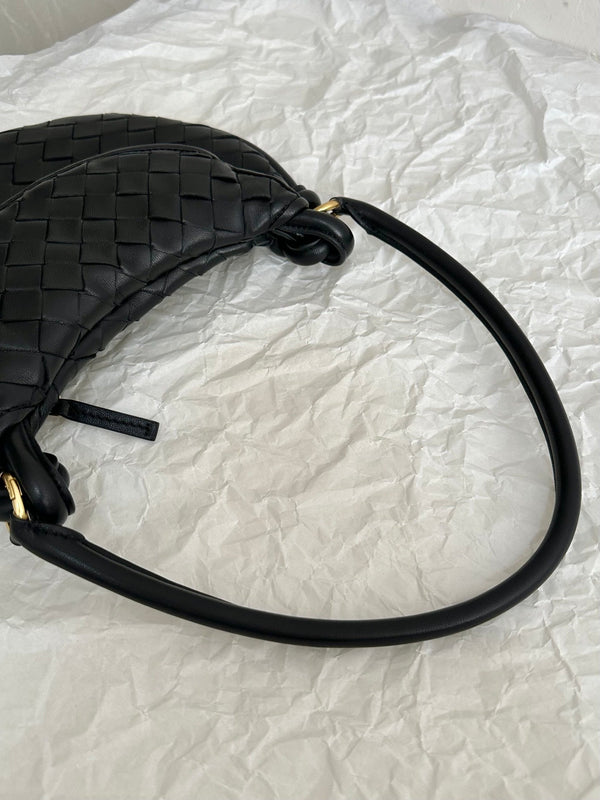 BV MEDIUM GEMELLI 36CM PELLE DI AGNELLO NERA