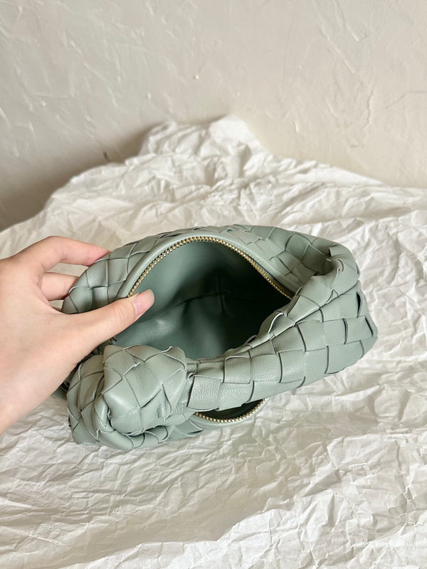 BV MINI JODIE 28CM PELLE DI AGNELLO GRIGIA