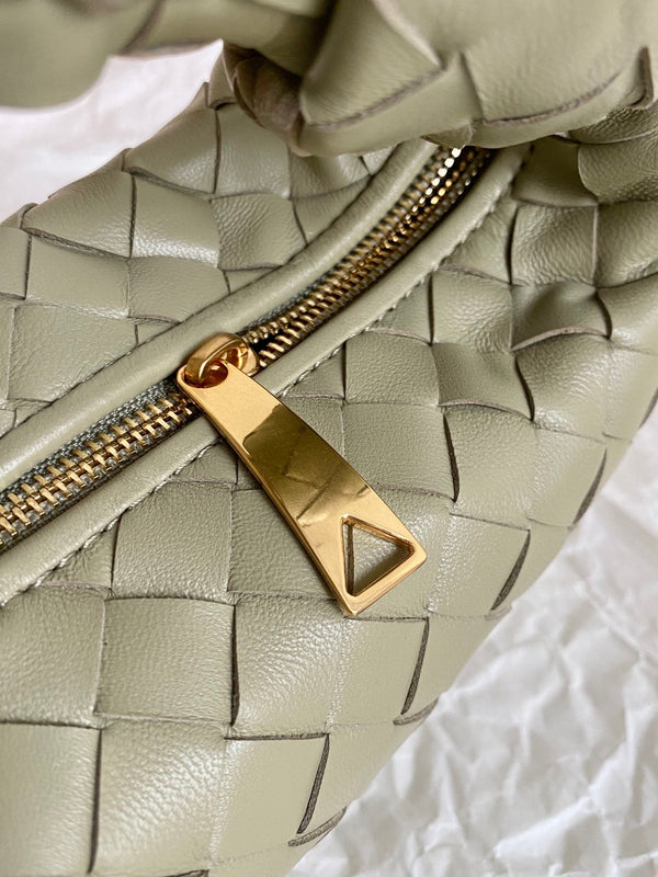 BV MINI JODIE 28CM PELLE DI AGNELLO VERDE