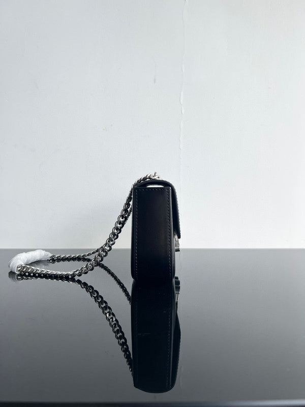 CLASSIC TRIOMPHE 20 BLACK CALFSKIN SILVER HARDWARE