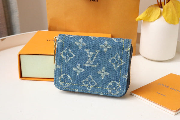 LV ZIPPY COIN 11CM DENIM BLU