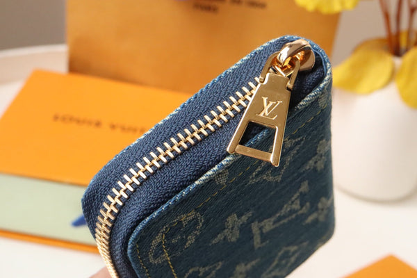 LV ZIPPY COIN 11CM DENIM BLU