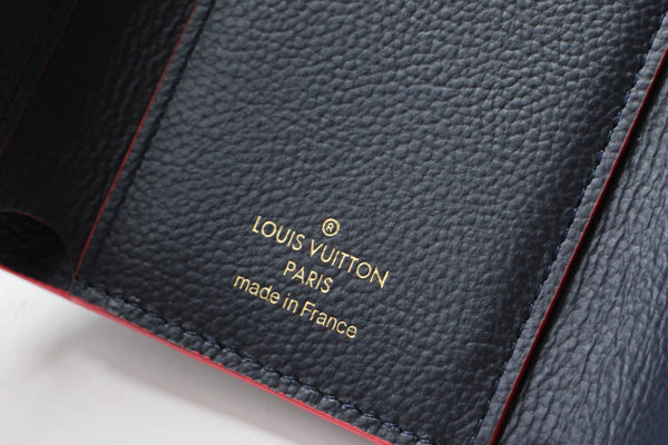 PORTAFOGLIO VICTORINE 12CM NERO ROSSO MONOGRAMMA EMPREINTE IN PELLE