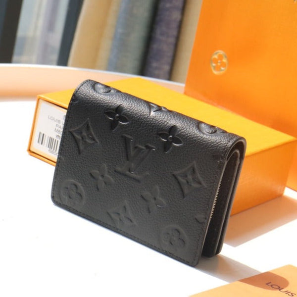 PORTAFOGLIO CLEA 12CM NERO MONOGRAMMA PELLE IMPREINTE
