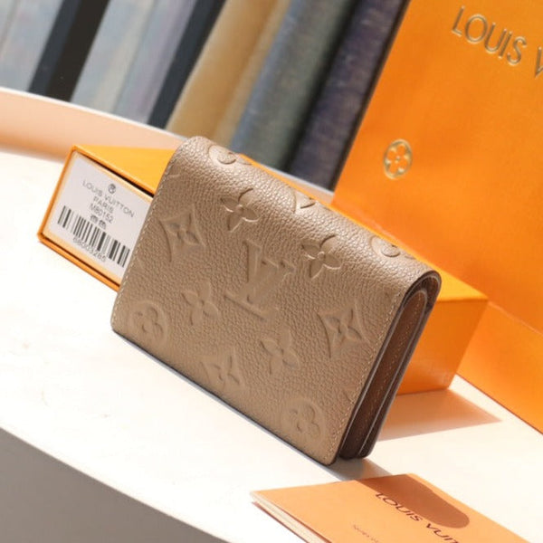 PORTAFOGLIO CLEA 12CM BEIGE MONOGRAMMA EMPREINTE IN PELLE