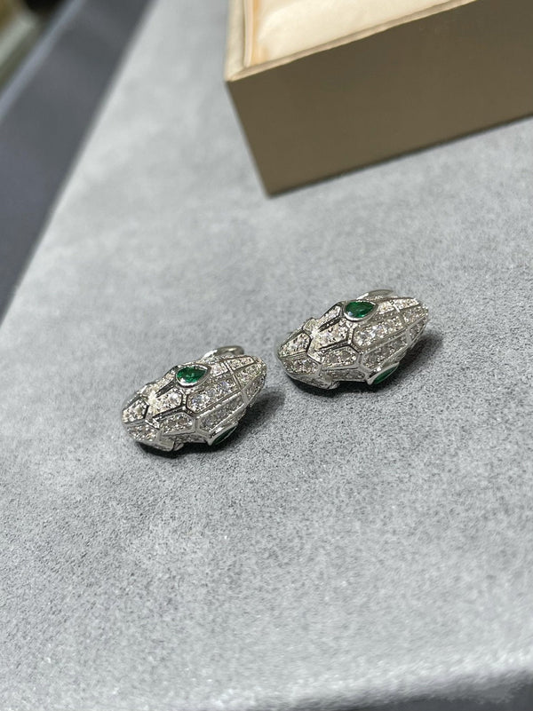 BVL SILVER DIAMOND SMALL SERPENT EARRINGS