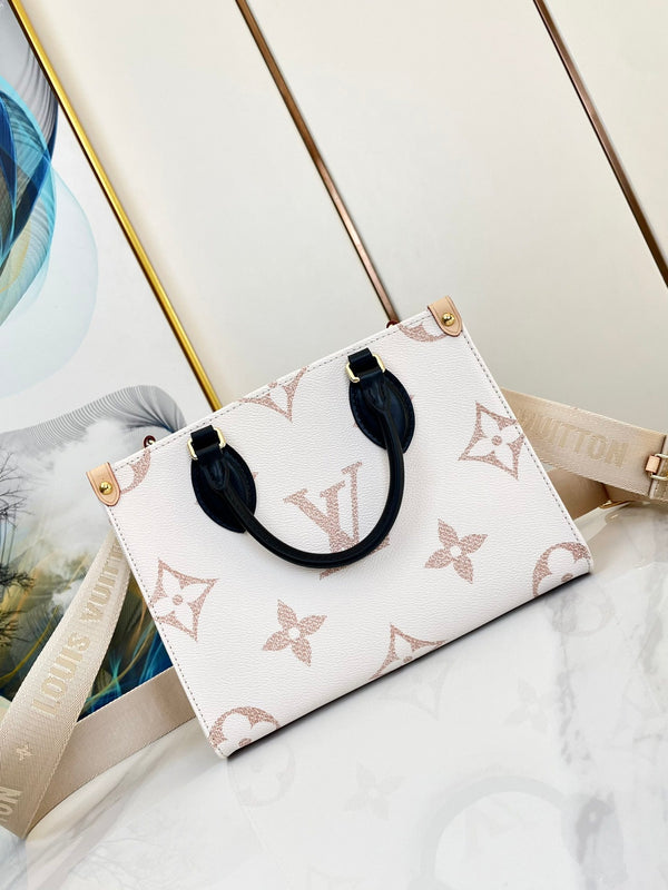 ONTHEGO 25 TELA MONOGRAMMA MARRONE BIANCO