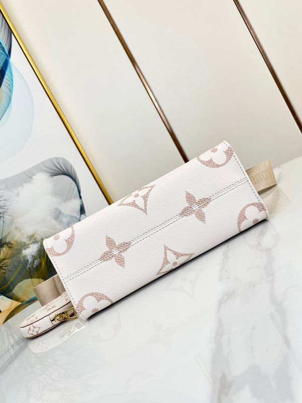 ONTHEGO 25 TELA MONOGRAMMA MARRONE BIANCO